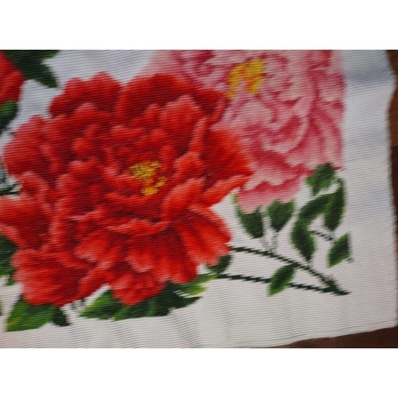 Chinese hand Floral Peony Tapestry embroidery Textile Panel 41 X 16 Colorful - Picture 11 of 15